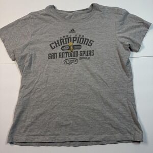 San Antonio Spurs Shirt NBA Basketball 2007 Champions Finals Adidas Gray Tee